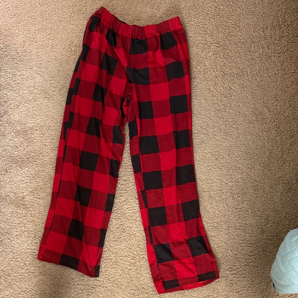 Women's Red and Black Plaid Pajama Pants